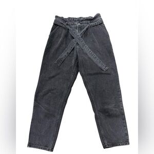 BDG Urban Outfitters High-Rise Carrot Jean Belted Cropped Denim Black Size 28